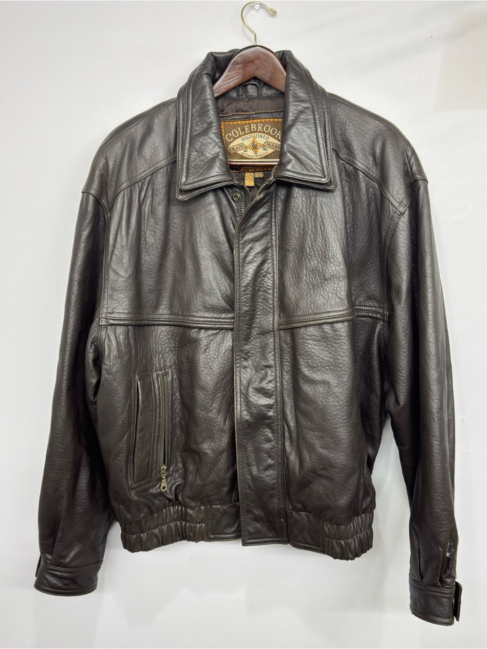 Vintage 90s American Classics Colebrook Mens Jacket Large Leather Bomber Biker